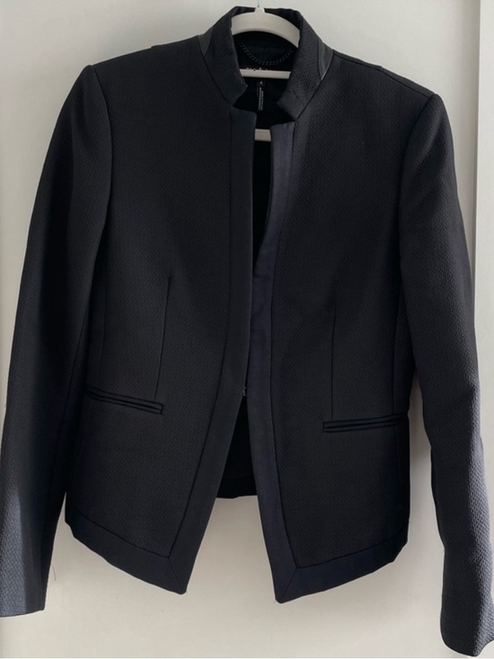 rag & bone Black Collarless Tailored Blazer - Picture 4 of 11